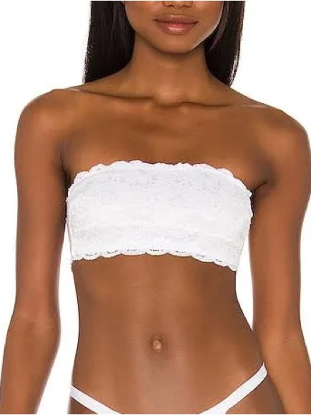 Cosabella Never Say Never Padded Flirtie Lace Bandeau Bra - Regular Moon Ivory